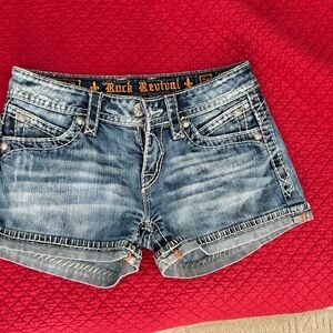 Rock Revival Women's Faded Blue Jean Shorts